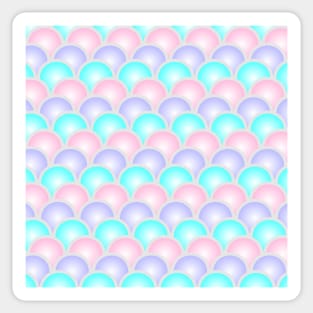 Kawaii 1980s cute bubble gum pink turquoise fishscale mermaid Sticker